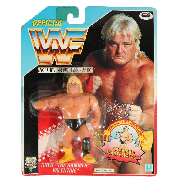 Greg the Hammer Valentine (Series 5) - WWF Hasbro –  Blue Card  MOC