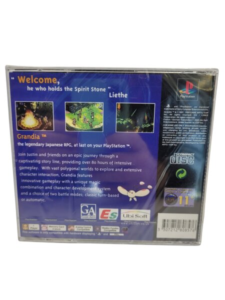 Jeu GRANDIA Ubisoft Exclusive Edition - PS1 PAL-FR Complet, En Très Bon état