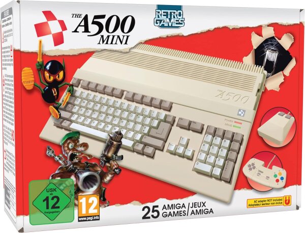 The A500 - Mini Amiga Konsole -  inklusive 25 Spiele -  neu / sealed