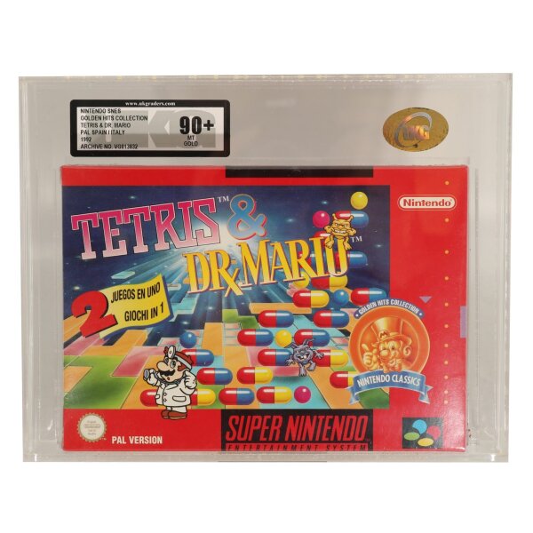 Tetris & Dr. Mario - UKG Grading 90+ - neu / sealed - spanisch  - Super Nintendo /  SNES