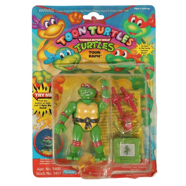 Toon Raph Raphael - Vintage TMNT / Teenage Mutant Ninja Turtles - open Bubble MOC
