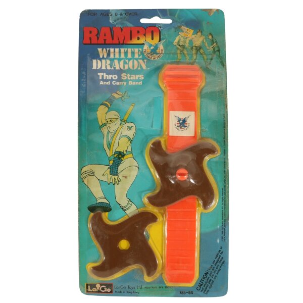 White Dragon Throw Stars - Vintage Rambo - MOC