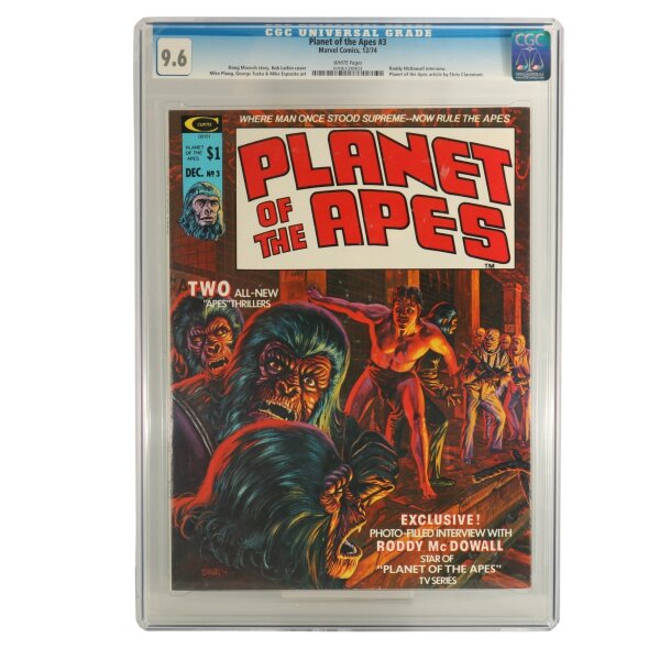 Planet of the Apes # 3 CGC 9.6 White Pages - Marvel Comics 12/74 - Magazin