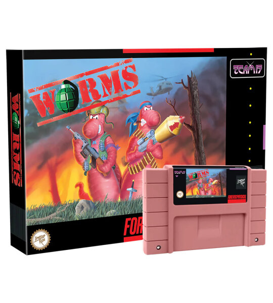 Worms - Peach Cartridge - Limited Run - Super Nintendo SNES - neu sealed