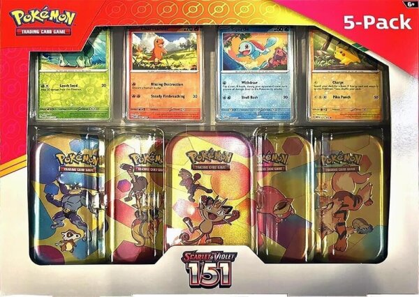 Pokemon 151 - Mini Tin 5er Kanto Set - englisch - Pokemon TCG