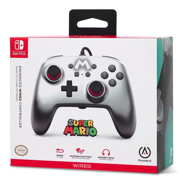 PowerA Mario Silver Controller - Nintendo Switch - neu sealed